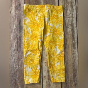 Kids Yellow Floral Capri leggings